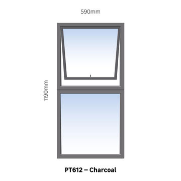 Aluminum window charcoal  PT612 w590 x h1190mm