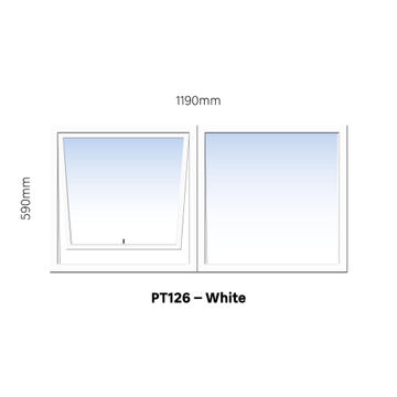 Aluminum window white  PT126 w1190 x h590mm