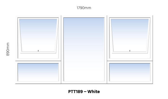 Aluminum window white  PTT189 w1790 x h890mm