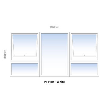 Aluminum window white  PTT189 w1790 x h890mm
