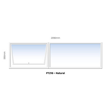 Aluminum window natural  PT216 w2090 x h590mm