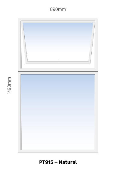 Aluminum window natural  PT915 w890 x h1490mm
