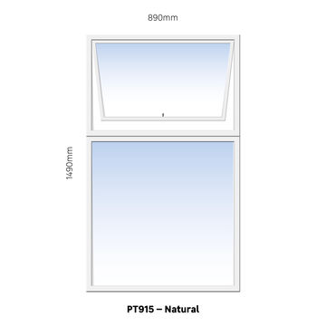 Aluminum window natural  PT915 w890 x h1490mm