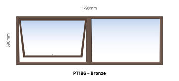 Aluminum window bronze  PT186 w1790 x h590mm