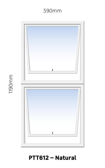 Aluminum window natural  PTT612 w590 x h1190mm