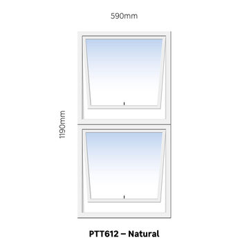 Aluminum window natural  PTT612 w590 x h1190mm