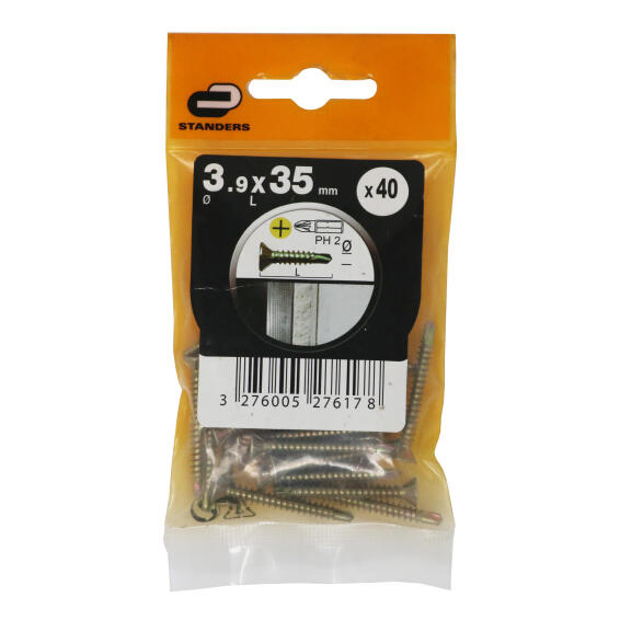 Self-drilling screws windows pozidriv2 3.9x35mm 40pc standers