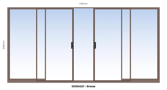 Aluminium sliding door bronze 2 panel sliding W4200MM x H2100MM