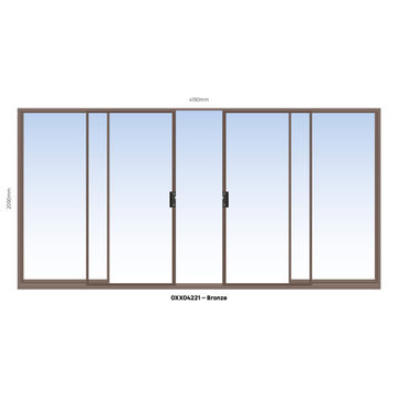 Aluminium sliding door bronze 2 panel sliding W4200MM x H2100MM