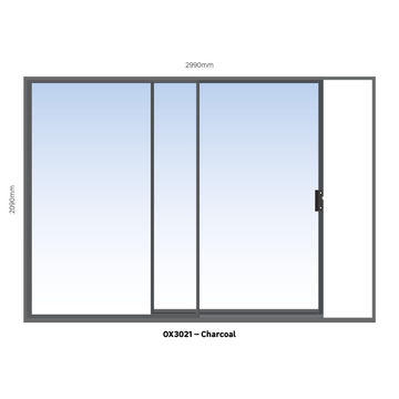 Abcus Sliding Door Aluminium Charcoal W3000mm x H2100mm 