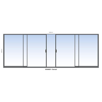 Aluminium sliding door charcoal 2 panel sliding W6000MM x H2100MM