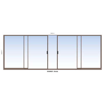 Aluminium sliding door bronze 2 panel sliding W6000MM x H2100MM