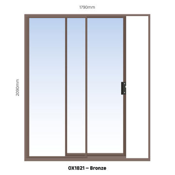 Abcus Sliding Door Aluminium Bronze W1800mm x H2100mm 
