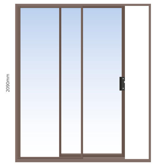 Abcus Sliding Door Aluminium Bronze W1800mm x H2100mm | LEROY MERLIN ...