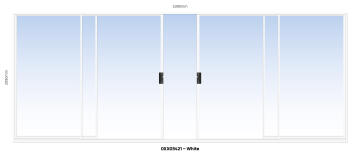 Aluminium sliding door white center opening  w3590 x  h2090mm
