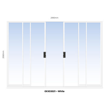 ALUMINIUM SLIDING DOOR WHITE 2 PANE SLIDING W3000MM x H2100MM