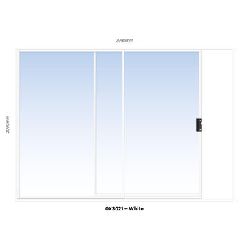 ALUMINIUM SLIDING DOOR WHITE 1 PANE SLIDING W3000MM x H2100MM