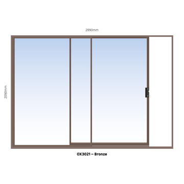 Aluminium sliding door bronze 1 panel sliding W3000MM x H2100MM