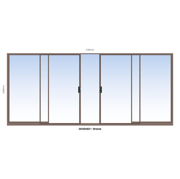 Aluminium sliding door bronze 2 panel sliding W4800MM x H2100MM