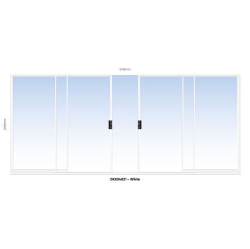 ALUMINIUM SLIDING DOOR WHITE 2 PANE SLIDING W4800MM x H2100MM