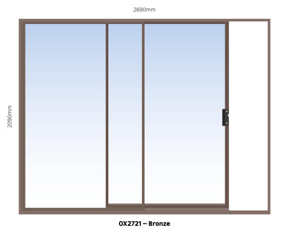 Abcus Sliding Door Aluminium Bronze W3000mm x H2100mm 