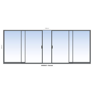 Aluminium sliding door charcoal 2 panel sliding W5400MM x H2100MM