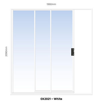 ALUMINIUM SLIDING DOOR WHITE 1 PANE SLIDING W2000MM x H2100MM