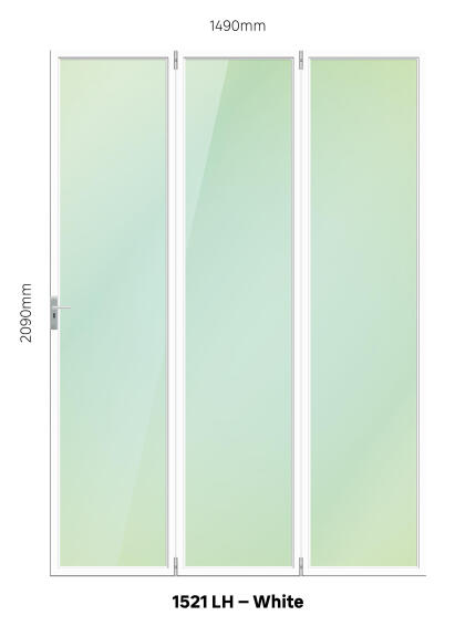 Aluminium folding door 3 panel left hand opening W1500MM x H2100MM