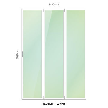 Aluminium folding door 3 panel left hand opening W1500MM x H2100MM