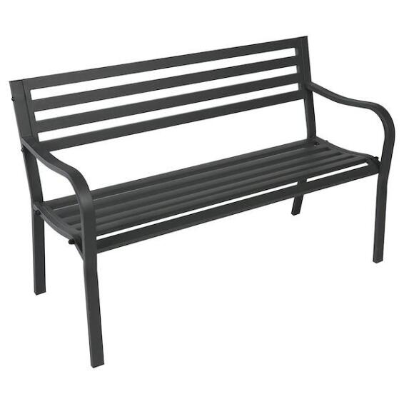 GARDEN BENCH STEEL ANTHRACITE 128CM