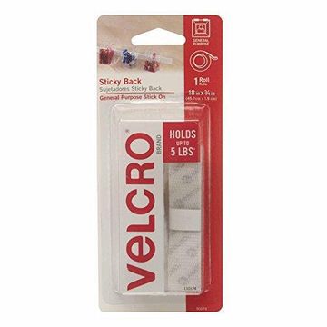 General purpose sticky-back tape white 457x19.05mm (payload 2.2kg) velcro