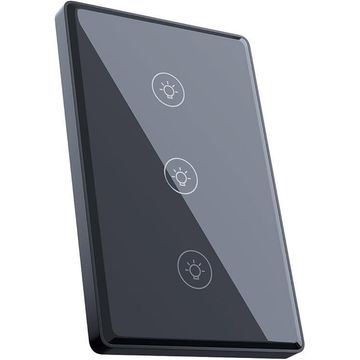 VIZIA Smart WiFi Light Switch - 3 Gang (Google Home & Amazon Alexa) - Black