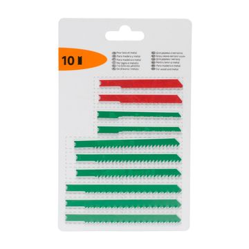 Set Of 10 Jigsaw Blades Metal & Wood U Shank