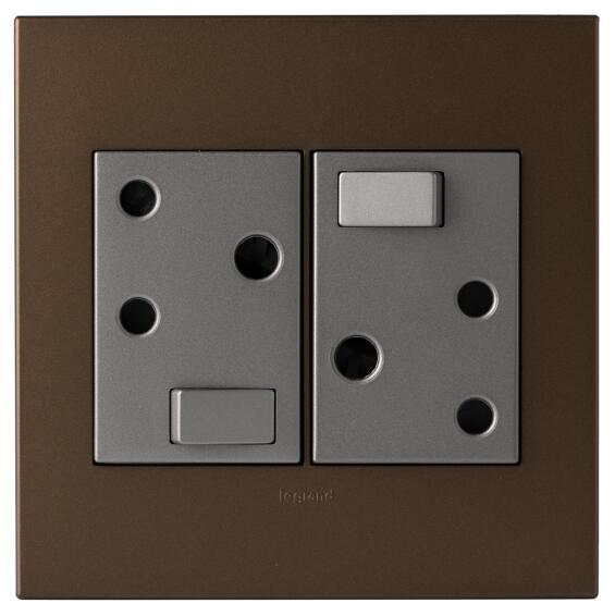 socket 2x3pin 4x4 m/dark b