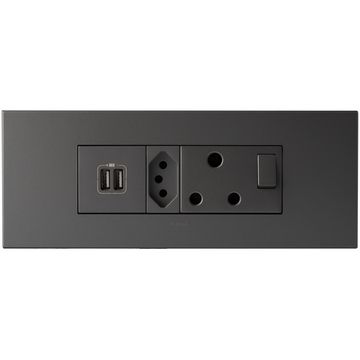 MULTISOCKET 1X3PIN 1XNEW 3PIN 2X USB MAGESIUM