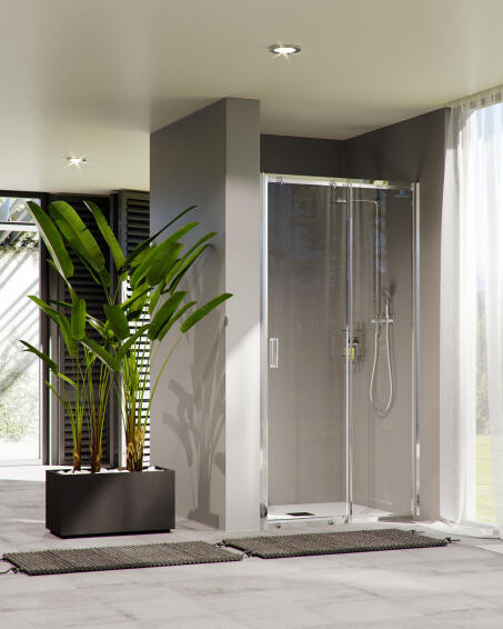 Chrome Single Slider 1000 - 1040mm X 1900mm