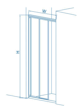 Shower corner entry pivot square glass chrome trislider panel 885CM-915CMx185CM 