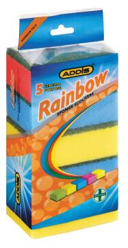 Sponge scourers ADDIS rainbow 5 pack