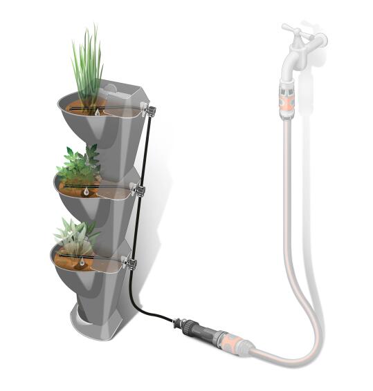 Vertilca Garden, Wall Planter, Corner Watering Kit, GARDENA