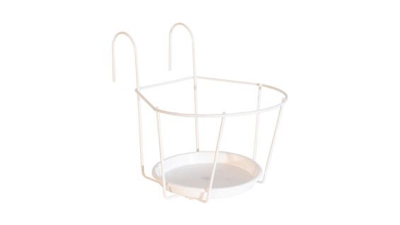 Pot Bracket, Balcony Pot Holder with Saucer, White, ARTEVASI, 25cm