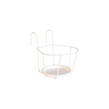 POT BALCONY HOLDER 22CM W SAUCER WHITE