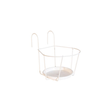 Pot Bracket, Balcony Pot Holder with Saucer, White, ARTEVASI, 25cm