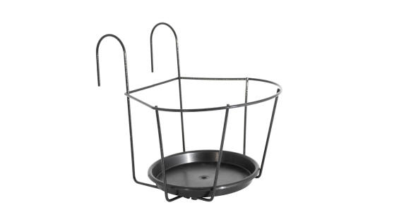 Pot Bracket, Balcony Pot Bracket with Saucer, Antharcite, ARTEVASI, 16cm