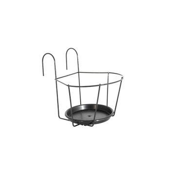 Pot Bracket, Balcony Pot Bracket with Saucer, Antharcite, ARTEVASI, 16cm