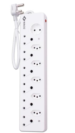 Multi-plug 1 schuko slim WACO white 6x3 & 5x2 pin