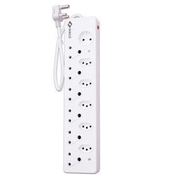 Multi-plug 1 schuko slim WACO white 6x3 & 5x2 pin