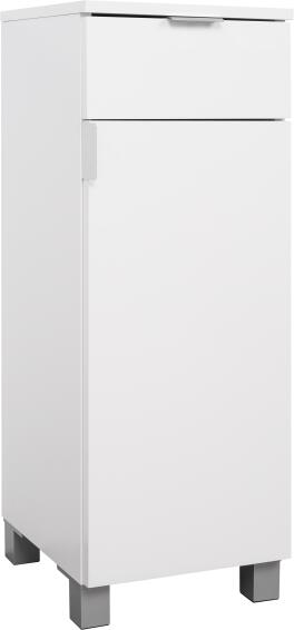 Sensea Essential Bathroom Cabinet Floor Standing 1 Door and 1 Drawer Glossy White 840x300mm