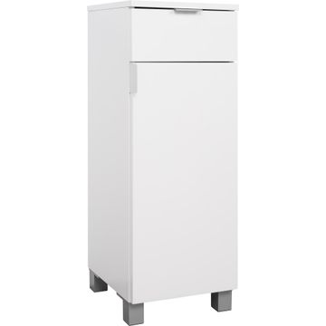 Sensea Essential Bathroom Cabinet Floor Standing 1 Door and 1 Drawer Glossy White 840x300mm