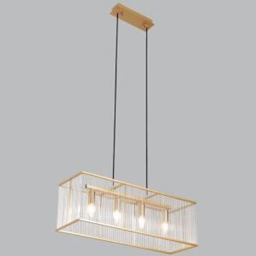Bright star pendant box with clear window tubes gold 4xe27