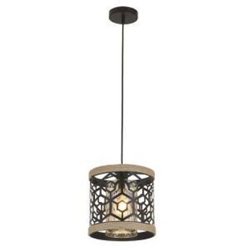 Bright star pendant rope metal with glass 1xe27